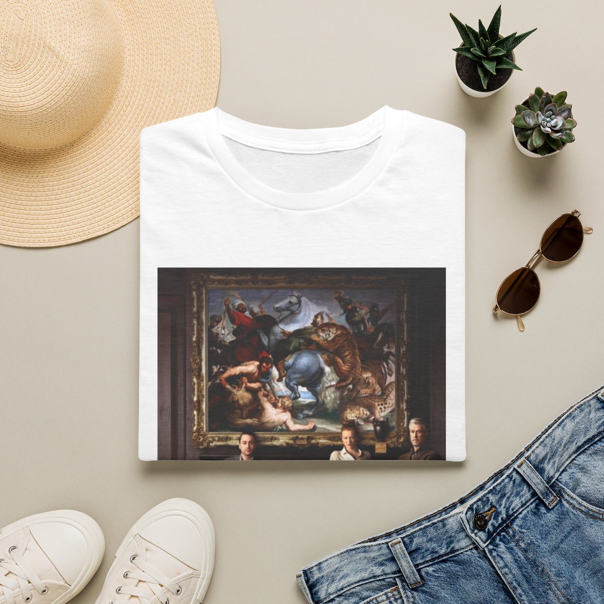 Baroque Painting Collage T-Shirt | Classic Art Scene Print | Succession