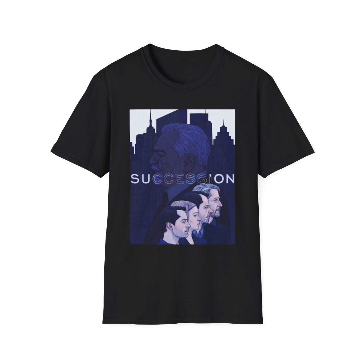 Succession TV Series Portrait T-Shirt | Roy Family Skyline Design | Succession - alternate angle 2, merchandise
