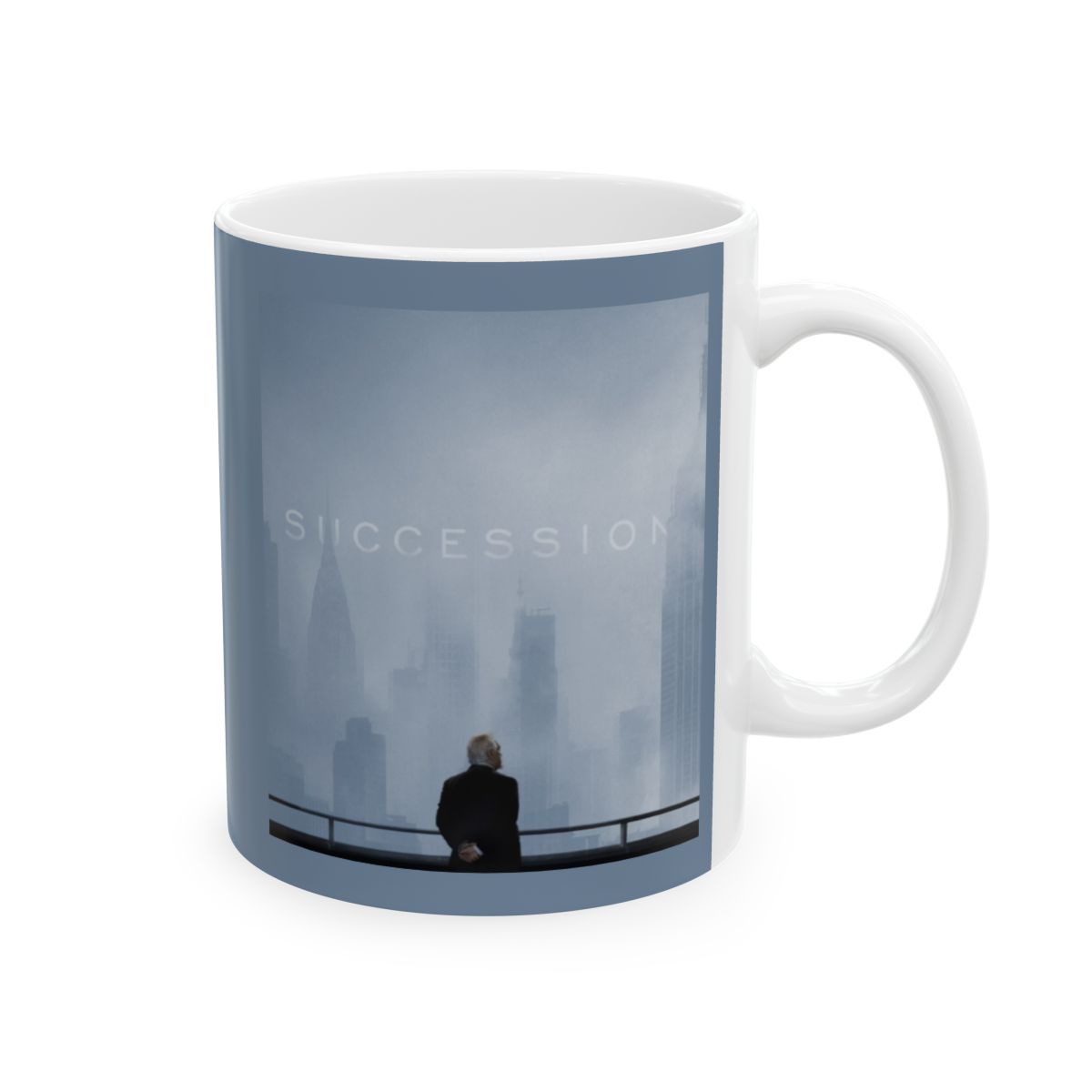 Minimalist Blue Landscape Mug | Ceramic Coffee Cup | Succession