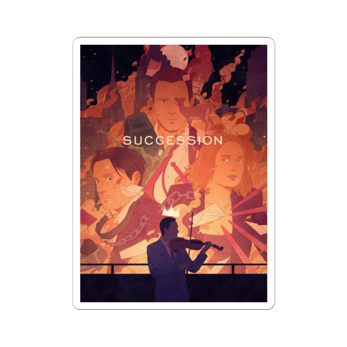 Succession TV Series Poster Kiss-Cut Stickers | Character Collage Sticker | Succession - alternate angle 3, merchandise