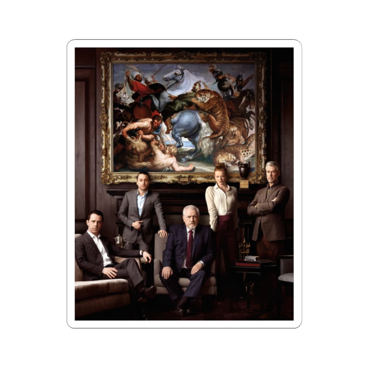 Drama Series Cast Portrait Kiss-Cut Sticker | TV Characters, Art Print | Succession - alternate angle 3, merchandise